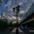 夕景 若宮大通公園 若宮ブリッジと街灯