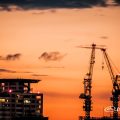 クライミングクレーンと夕日 2016.7.3