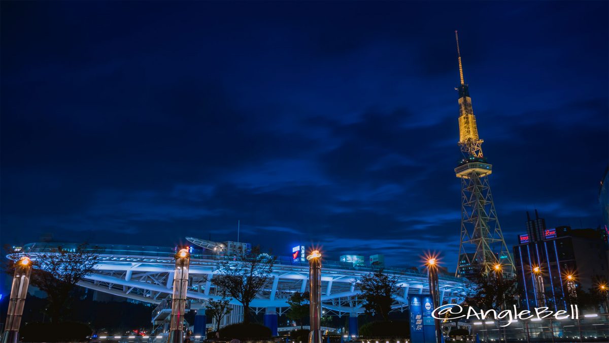 オアシス21 キャンドル街灯『風のオルガン』と名古屋テレビ塔