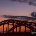 中川運河 中川橋と夕日
