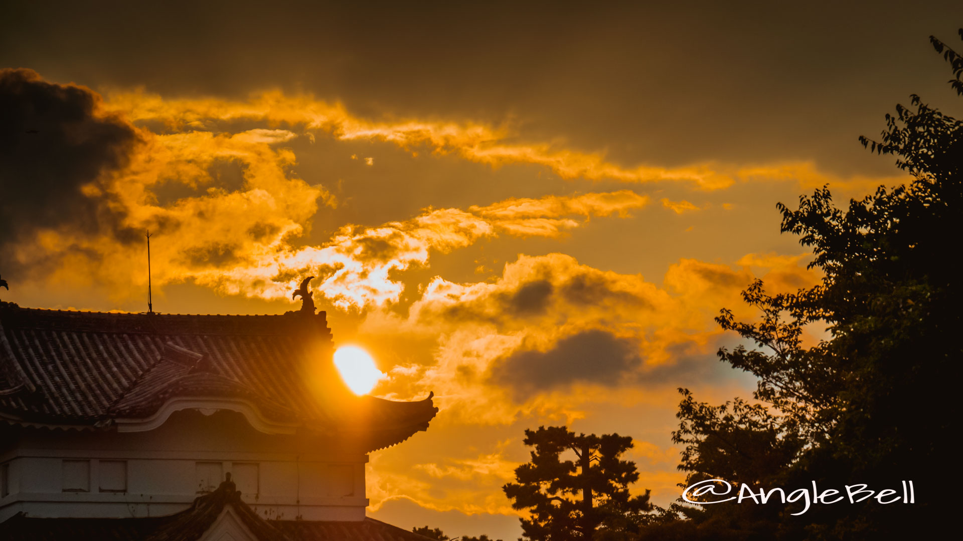 東南隅櫓と夕景