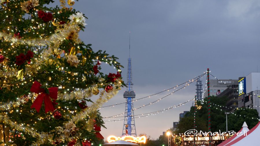 名古屋テレビ塔とクリスマスツリー2016