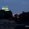 御深井堀から見る名古屋城と夕景