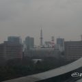 名古屋城 天守閣展望室から見る雨の日の名古屋テレビ塔
