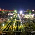 向野橋の上から見る名古屋車両区 夜景 2020