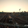 向野橋の上から見る名古屋車両区 夕景 February 2020