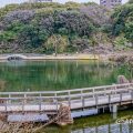 徳川園 瑞龍亭側から見る龍仙湖と太鼓橋