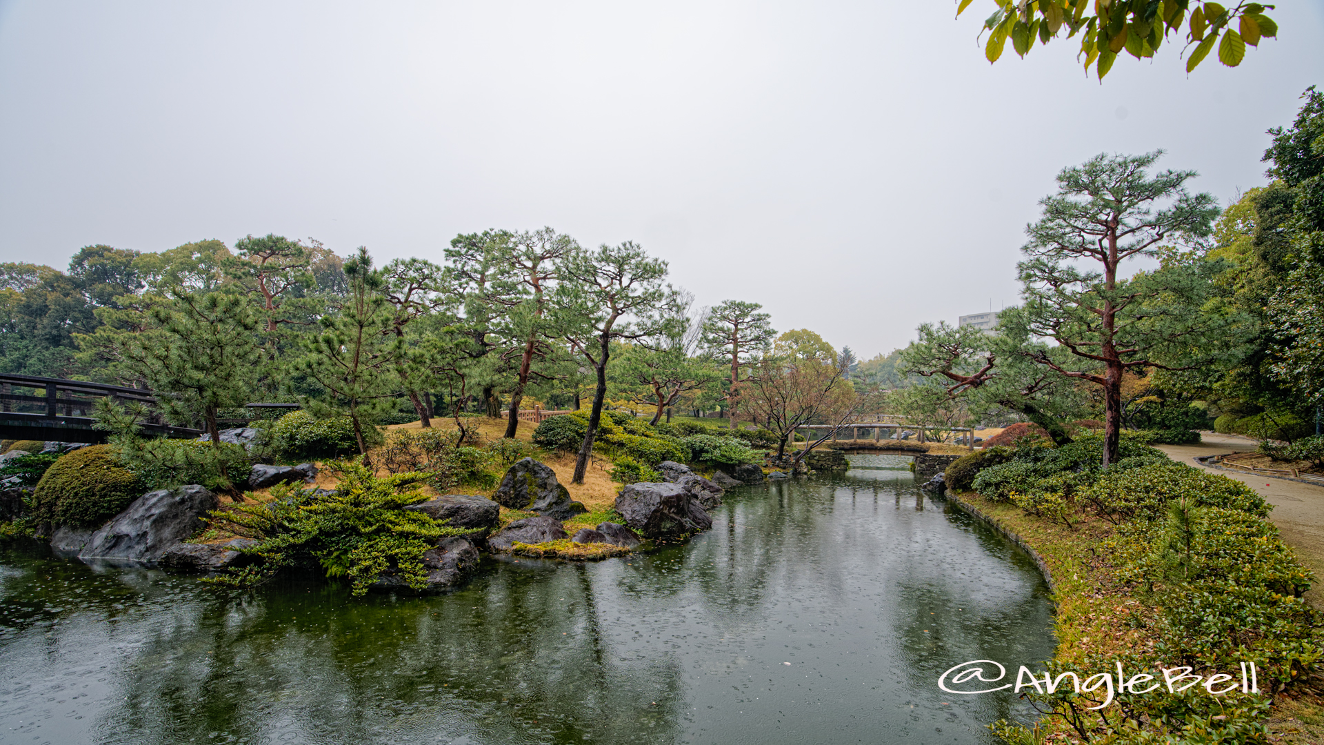 白鳥庭園 英傑島と徳川橋 March 2020