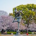 鶴舞公園 パブリックアート 踊り子とソメイヨシノ 2020年春
