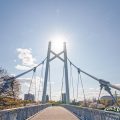 熱田神宮公園野球場側から見る熱田記念橋 と桜 2020年春