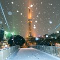 雪景 セントラルブリッジから見る名古屋テレビ塔 2018