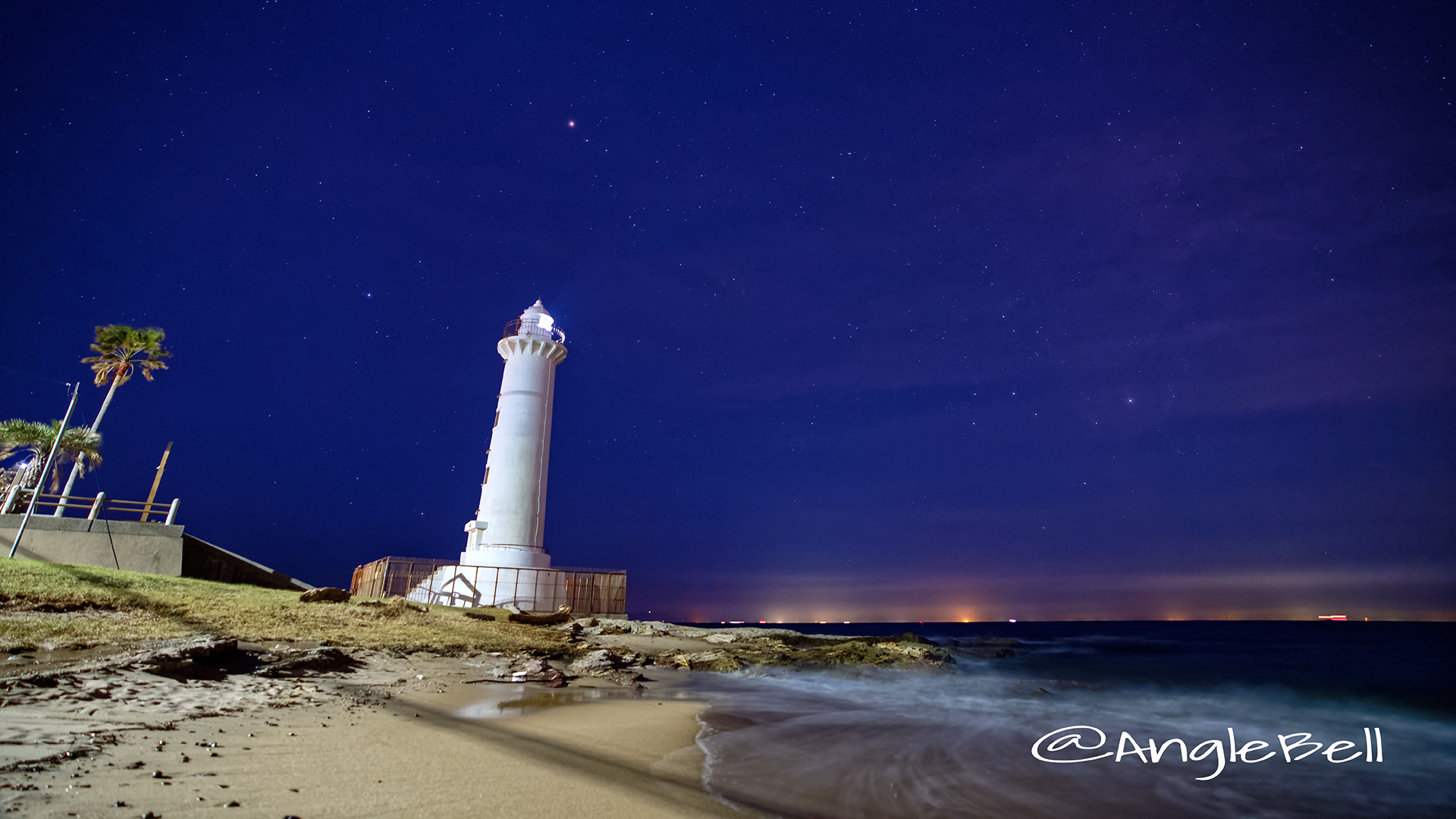 野間灯台 南側の夜景 Nov 08, 2018