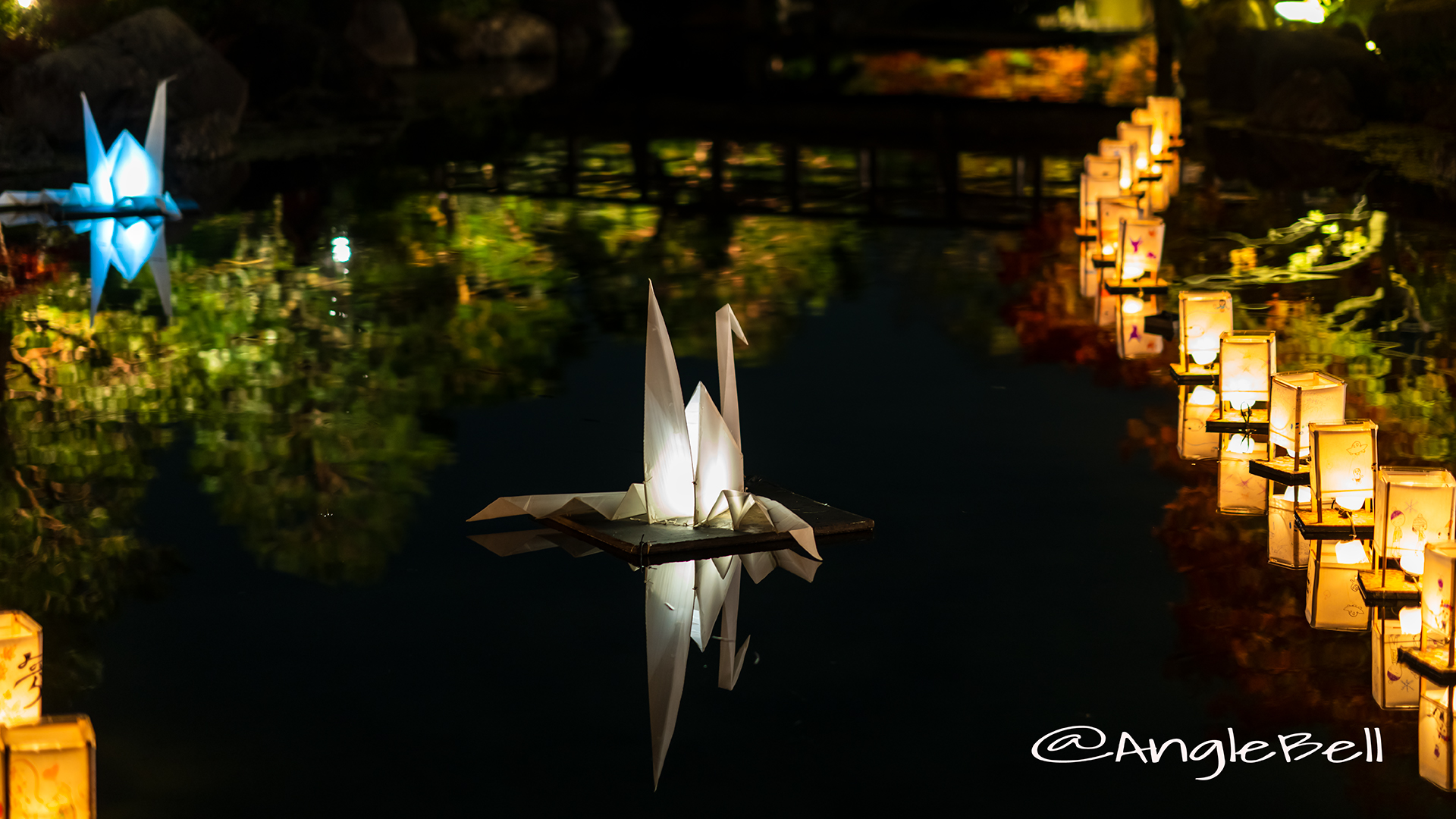 白鳥庭園 浮き灯篭づくり 2018