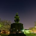 夜景 名城公園 加藤清正像と桜 March 2018