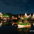 白鳥庭園 清羽亭と紅葉ライトアップ 2018 華と灯りの路地飾り 草月流