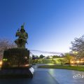 夜明け 加藤清正像 桜風景 April 2019