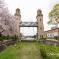 松重閘門公園から見る松重閘門と桜 2019